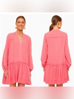 Pomander Place Tuckernuck Pink Ophelia Mini Dress Boho Beach Vacation Coverup